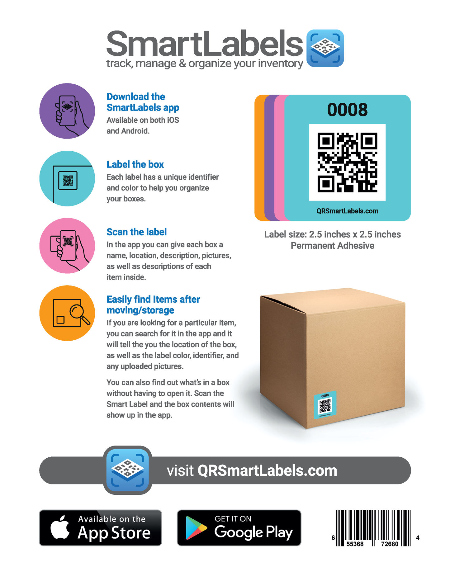 SMARTLABELS MODERN (Purple, Turquoise, Pink, Orange)