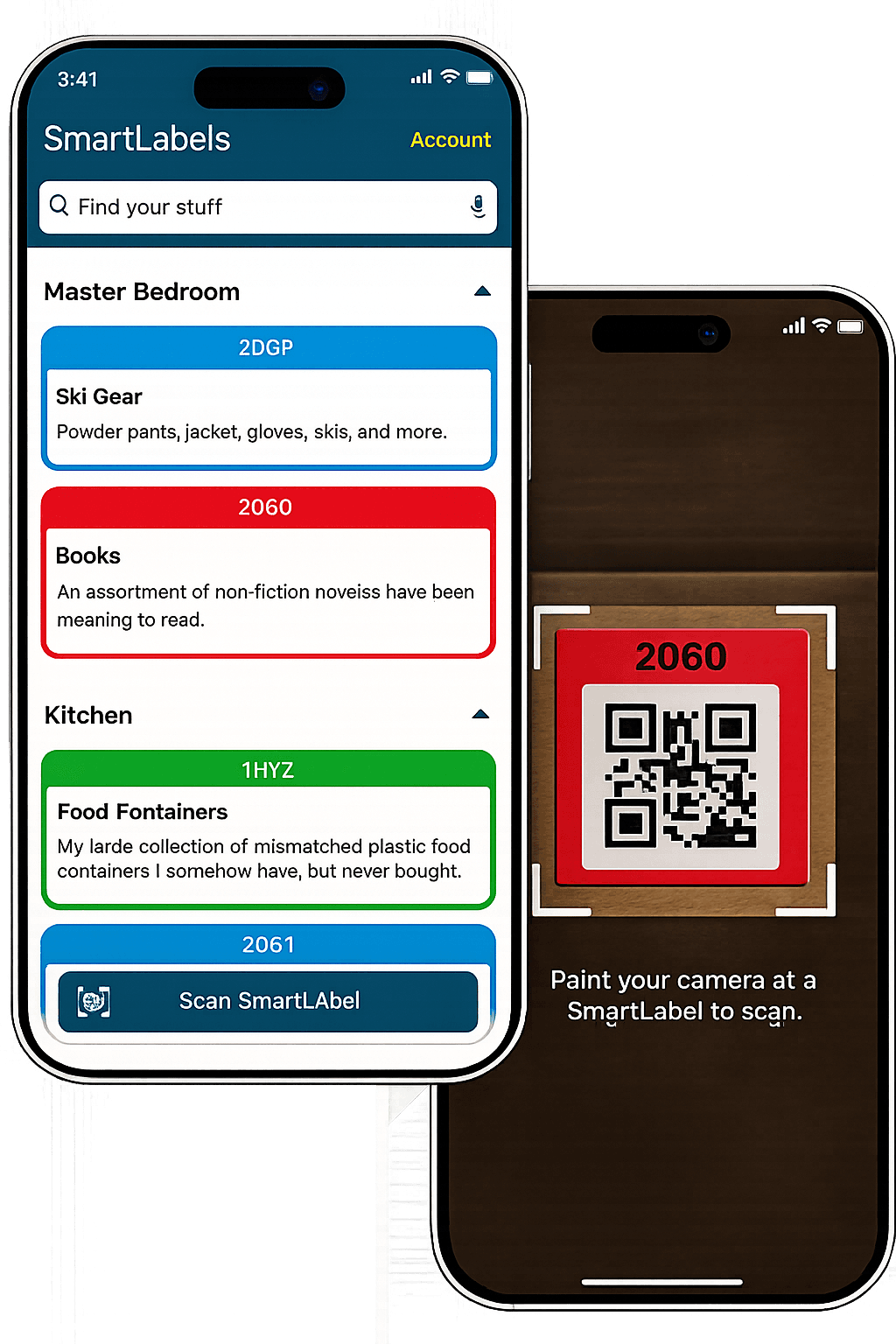 SmartLabels app on iPhone