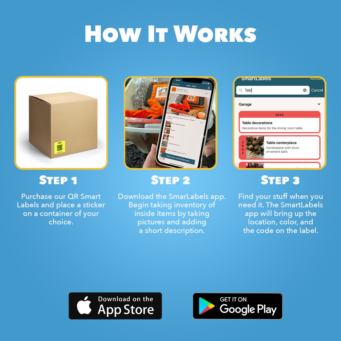 SmartLabels Mini Pack - 4 QR code stickers, 4 colors