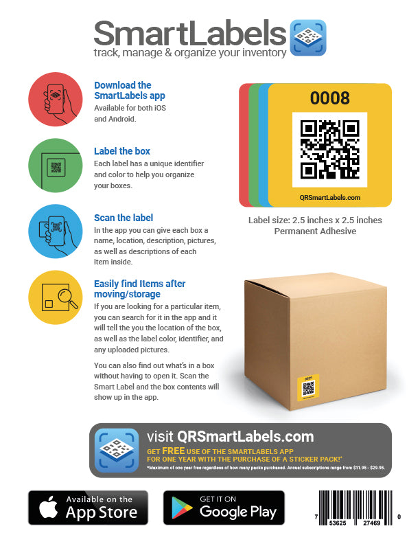 SMARTLABELS ORIGINAL (Red, Green, Blue, Yellow)