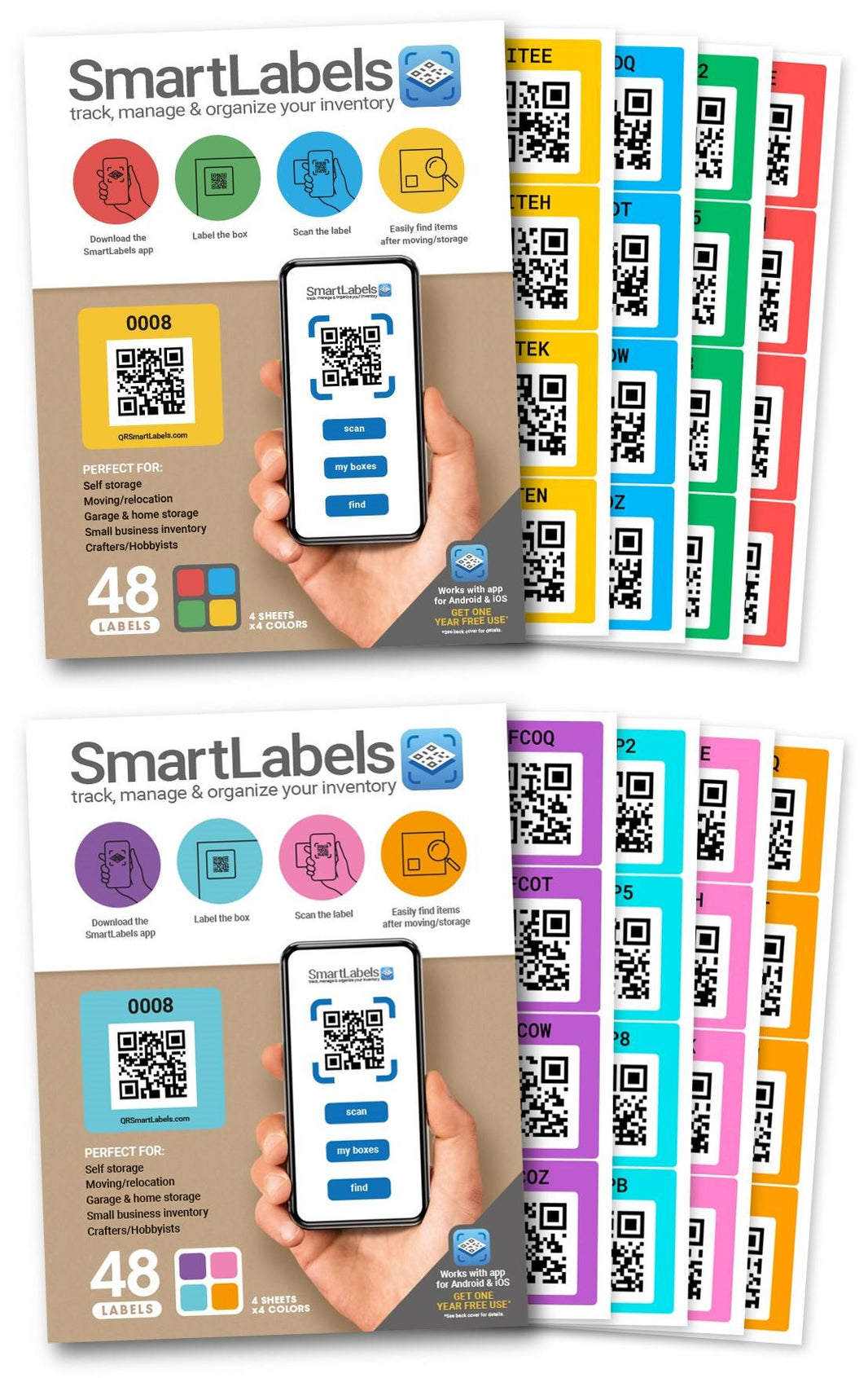Sticker Collection Smart QR Code Labels for Easy Organization | Smart ...