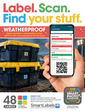 SmartLabels Weatherproof QR Code Labels for Storage, Organization, Moving